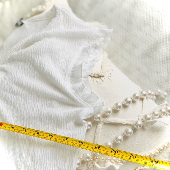 YOU SAY | M | Henley Ruffle Tank Gauze Top Bottom Button Stretch Pajama Set NWT - Picture 9 of 16